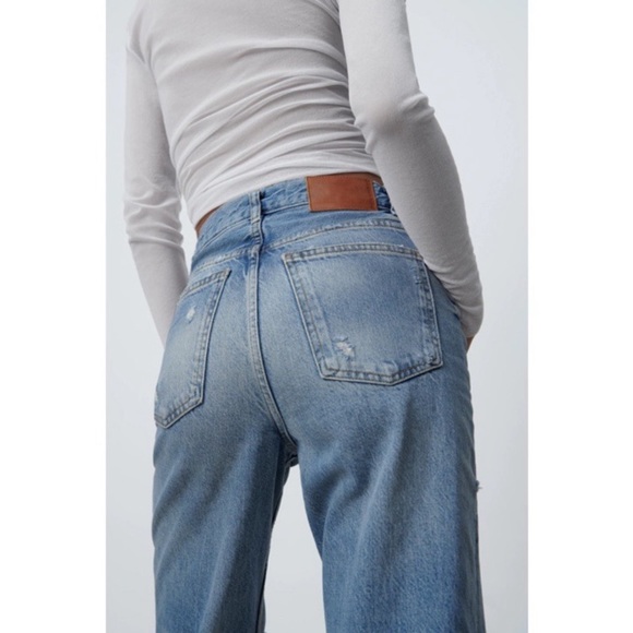 Zara signature ripped The bliss straight jeans NWT - Picture 5 of 10